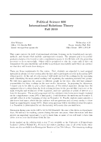 International Relations Theory Fall 2010