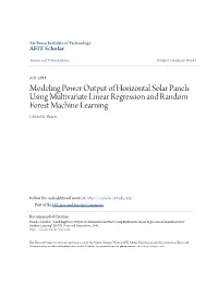 Modeling Power Output of Horizontal Solar Panels Using Multivariate Linear Regression and Random Forest Machine Learning Christil K