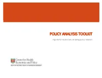 Policy Analysis Toolkit