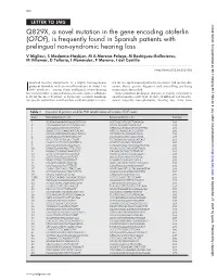 Q829X, a Novel Mutation in the Gene Encoding Otoferlin (OTOF), Is Frequently Found in Spanish Patients with Prelingual Non-Syndr