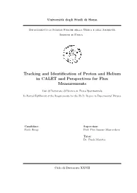 Tracking and Identification of Proton and Helium in CALET And