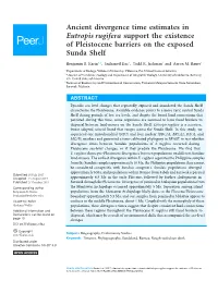 Ancient Divergence Time Estimates in Eutropis Rugifera Support the Existence of Pleistocene Barriers on the Exposed Sunda Shelf