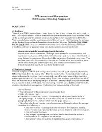 AP Literature and Composition 2020 Summer Reading Assignment