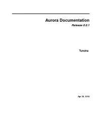 Aurora Documentation Release 0.0.1
