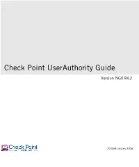 Check Point Userauthority Guide