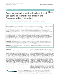 Goats As Sentinel Hosts for the Detection of Tick-Borne Encephalitis