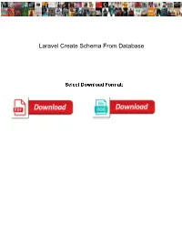 Laravel Create Schema from Database
