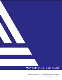 ACSA Institutional Data Report