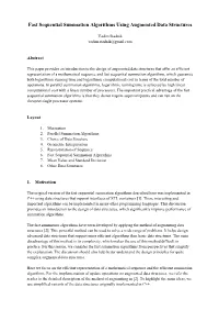 Fast Sequential Summation Algorithms Using Augmented Data Structures