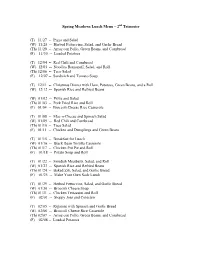 SM Lunch Menu 2Nd Trimester