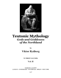 Teutonic Mythology: Gods and Goddesses of the Northland