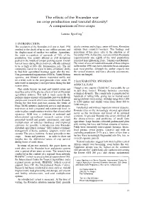 The Effects of the Rwandan War on Crop Production and Varietal Diversity! a Comparison of Two Crops
