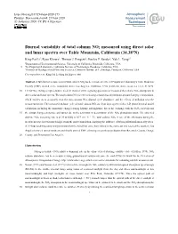 Diurnal Variability of Total Column NO2 Measured Using Direct Solar and Lunar Spectra Over Table Mountain, California (34.38°N) King-Fai Li1, Ryan Khoury1, Thomas J