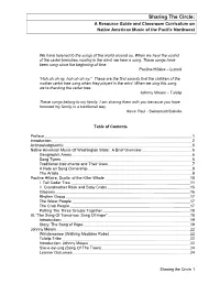 Sharing the Circle: a Resource Guide and Classroom Curriculum on Native American Music of the Pacific Northwest