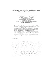 Survey and Benchmark of Stream Ciphers for Wireless Sensor Networks