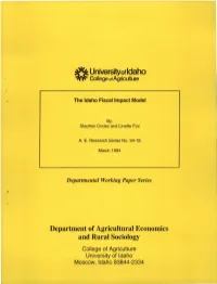 The Idaho Fiscal Impact Model
