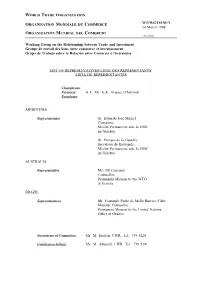 WT/WGTI/INF/1 30 March 1998 Working Group on the Relationship