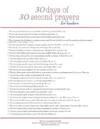 30Days of 30Second Prayers