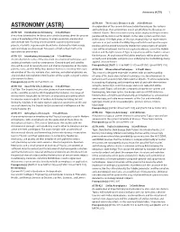 Astronomy (ASTR) 1