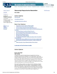 Fall 2009 Newsletter
