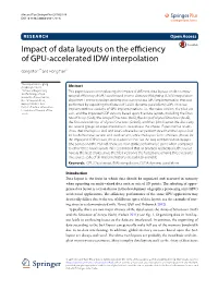 Impact of Data Layouts on the Efficiency of GPU-Accelerated IDW Interpolation