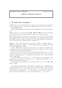 Solution of Exercise Sheet 8 1 IP and Perfect Soundness