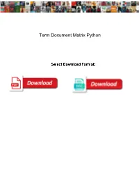 Term Document Matrix Python
