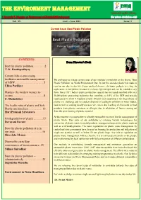THE Environment Management पर्यावरणो रक्षति रतक्षिय賈 a Quarterly E- Magazine on Environment and Sustainabledevelopment (For Private Circulation Only)