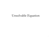 Unsolvable Equation
