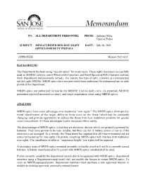 BACKGROUND the Department Has Been Using "Red Dot Optics" for Many