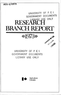 BRANCH REPORT ~1973~ •..~ ~ ~ ?I~'" ~~ ",," ~ C)"'\'\