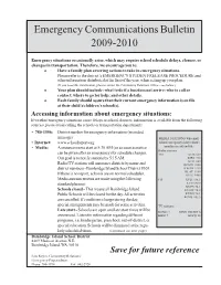 Emergency Communications Bulletin 2009-10.Pmd