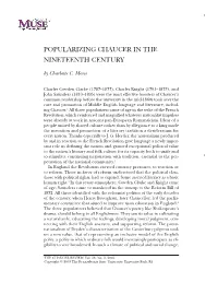 POPULARIZING CHAUCER in the NINETEENTH CENTURY by Charlotte C