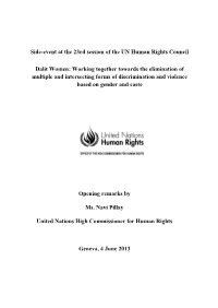 Side-Event at the 23Rd Session of the UN Human Rights Council Dalit