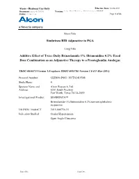 Simbrinza BID Adjunctive to PGA Additive Effect of Twice Daily