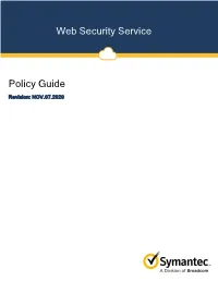Symantec Web Security Service Policy Guide