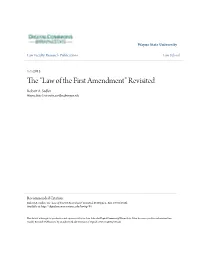 The “Law of the First Amendment” Revisited Robert A