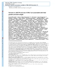 Variants in ADCY5 and Near CCNL1 Are Associated with Fetal Growth and Birth Weight