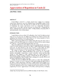 Appreciation of Repetition in Catch-22