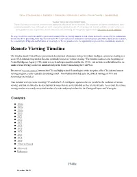 Remote Viewing Timeline