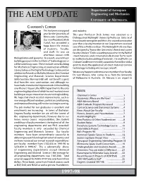 THE AEM UPDATE Engineering and Mechanics University of Minnesota