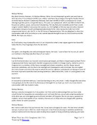 Transcript by Rev.Com This Transcript Was Exported on May 18, 2021 - View Latest Version Here