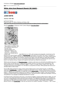 White, John (From Research Branch, NC OA&H)