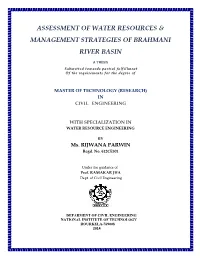 Assessment of Water Resources & Management Strategies of Brahmani River Basin
