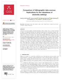 Comparison of Bibliographic Data Sources: Implications for the Robustness of University Rankings