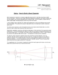 Optics: How to Build a Beam Expander