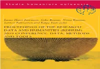 Proceedings of the Research Data and Humanities (Rdhum) 2019 Conference: Data, Methods and Tools K a Nsi