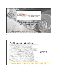 Rail Safety Program Presentation for 67Th Legislative Assembly