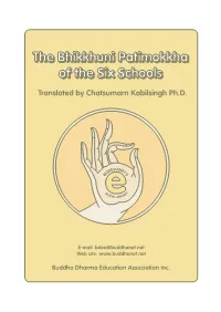 The Bhikkhuni Patimokkha of the Six Schools