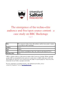 A Case Study on BBC Backstage Lin, Y